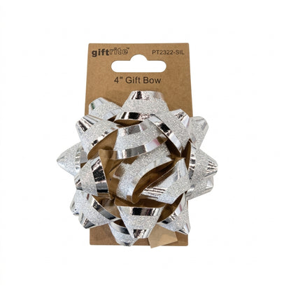 GiftRite 4" Two-Tone Metallic Gift Bows (3 Assorted Colors: Red, Silver, Gold), Wholesale