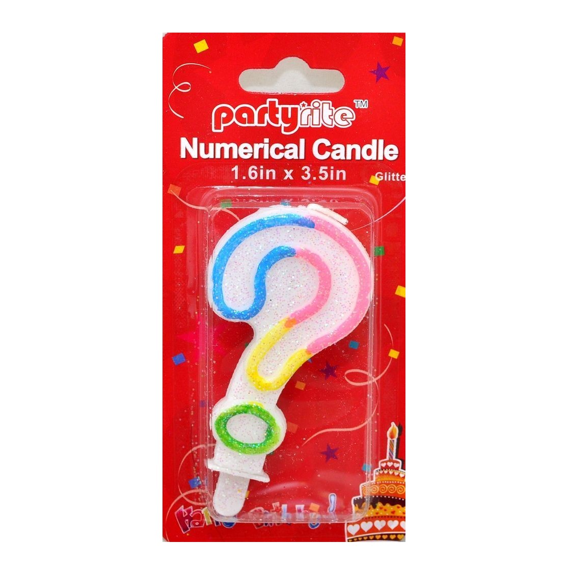 PartyRite Glitter Question Mark Birthday Cake Candle (1.6" x 3.5") | Wholesale