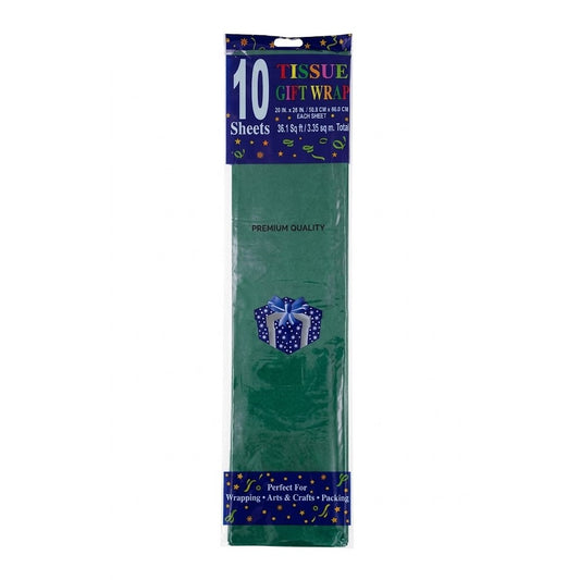 GiftRite Premium Green Gift Wrap Tissue Paper, 10-Sheet Pack, 20" x 26", Wholesale
