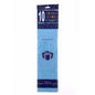 A package of 10 sheets of light blue tissue gift wrap with dark blue header and footer bands featuring festive confetti and a small gift box illustration.