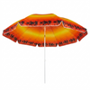 Beach umbrella with palm tree design on a white background