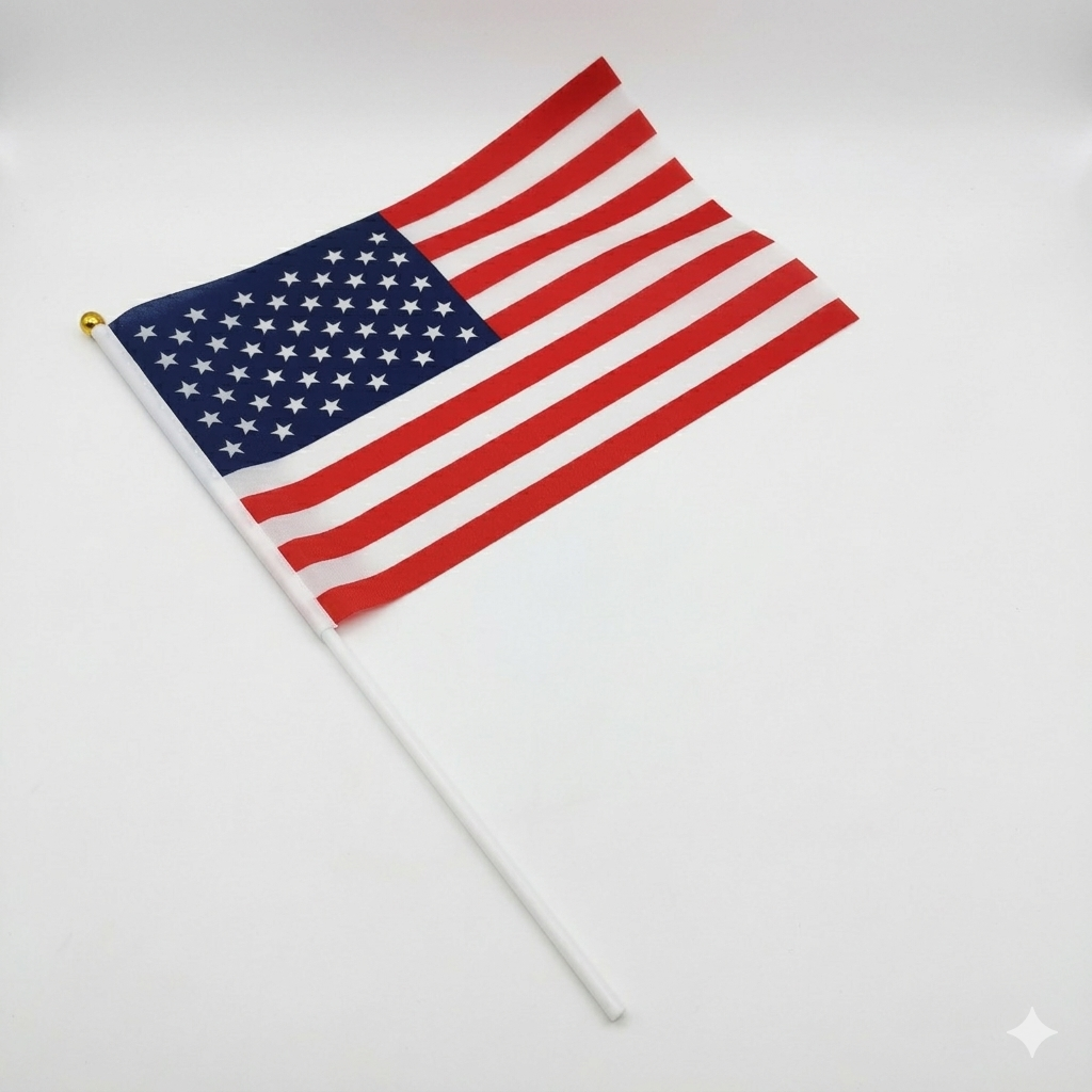 American flag on a white background