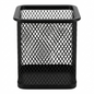 Black mesh pencil holder on a white background
