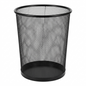 Black mesh waste bin on a white background