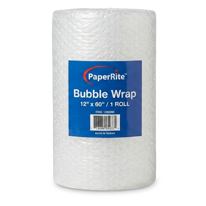 Roll of PaperRite bubble wrap on a white background