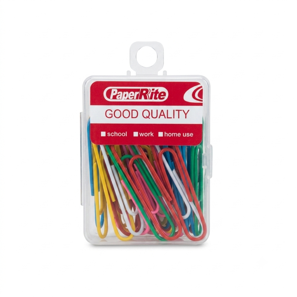 Jumbo sized pack of vinyl coated paper clips