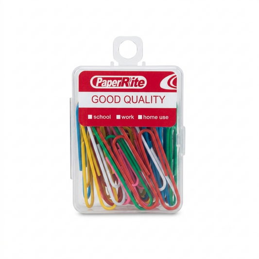 Jumbo sized pack of vinyl coated paper clips