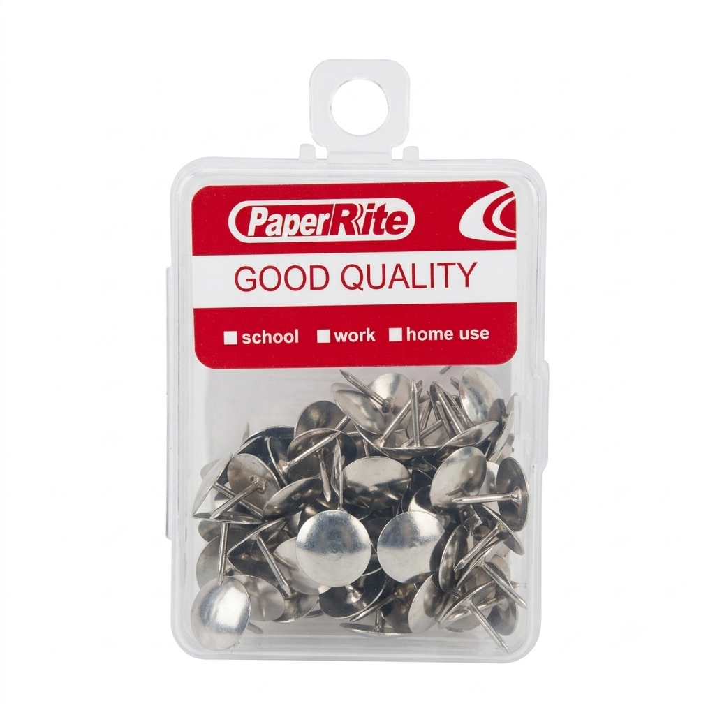 silver thumb tacks by Paper Rite