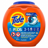 Tide laundry pods container on a white background