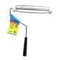 Paint roller frame with black handle and label on a white background