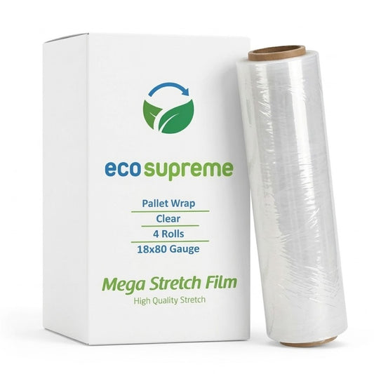 Eco Supreme Pallet Wrap Film, 18" x 1500', 80 Gauge, Wholesale