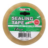 A roll of SealRite Clear 3-inch wide sealing tape on a white background, featuring a green and white paper label with product details.