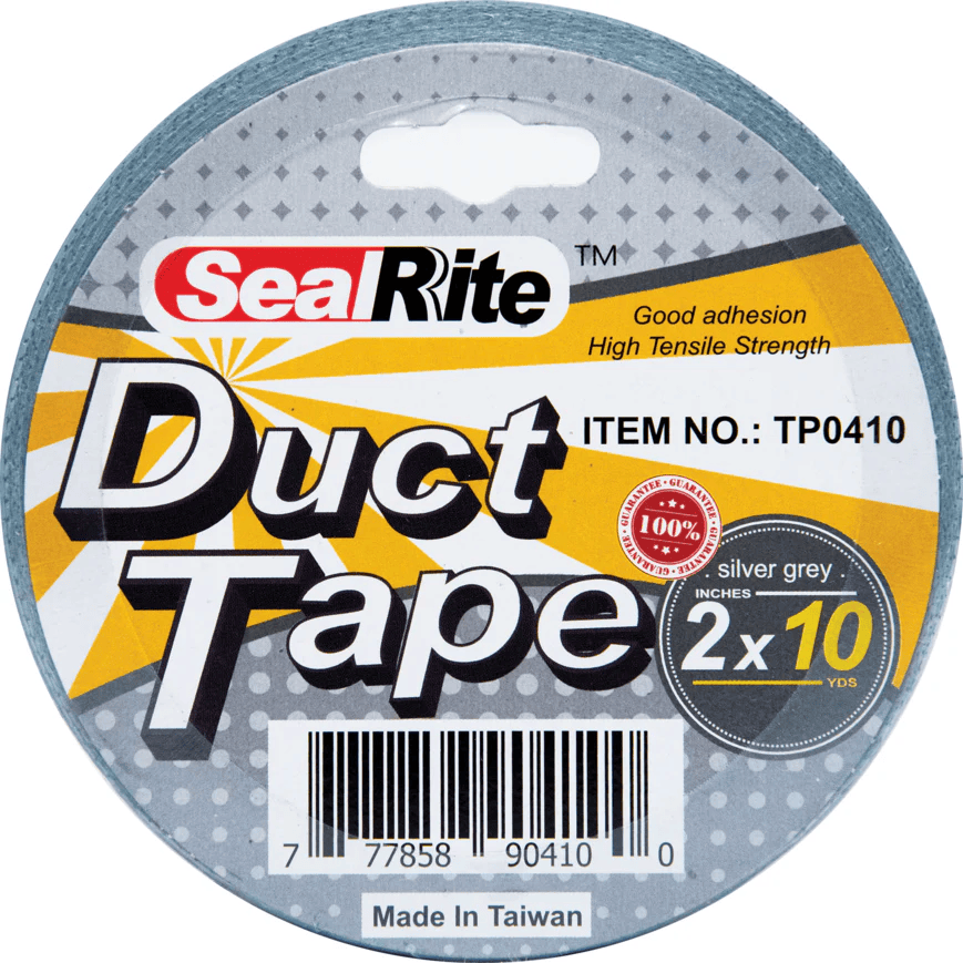 SealRite duct tape roll with silver gray color on a white background