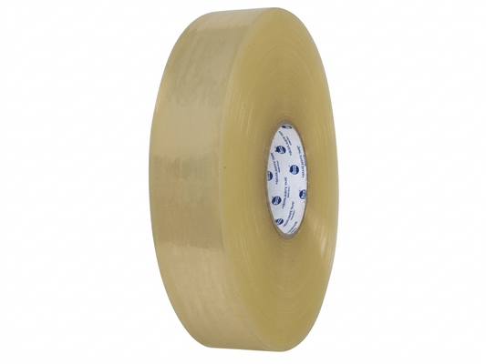 Roll of clear tape on a white background