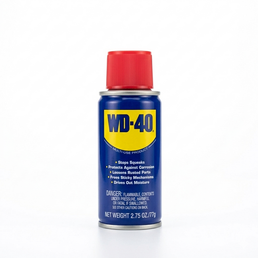 WD-40 can with red cap on a white background