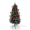 6' Fiber Optic Artificial Christmas Tree with LED Lights & Red Poinsettia Flowers | Wholesale