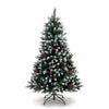 7' Frosted Artificial Christmas Tree with Red Berries & Natural Pinecones | Wholesale