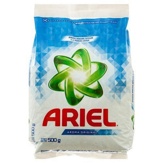 Ariel laundry detergent packaging on a white background