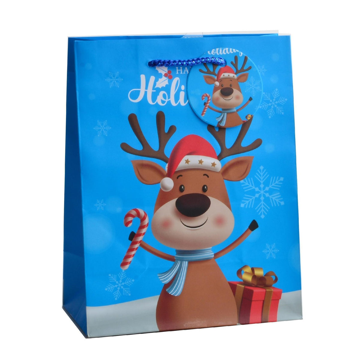Giftrite Medium Christmas Paper Gift Bags with Handles & Gift Tags, 9" x 7" x 4", Assorted Holiday Prints | Wholesale