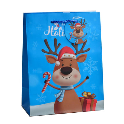 Giftrite Medium Christmas Paper Gift Bags with Handles & Gift Tags, 9" x 7" x 4", Assorted Holiday Prints | Wholesale