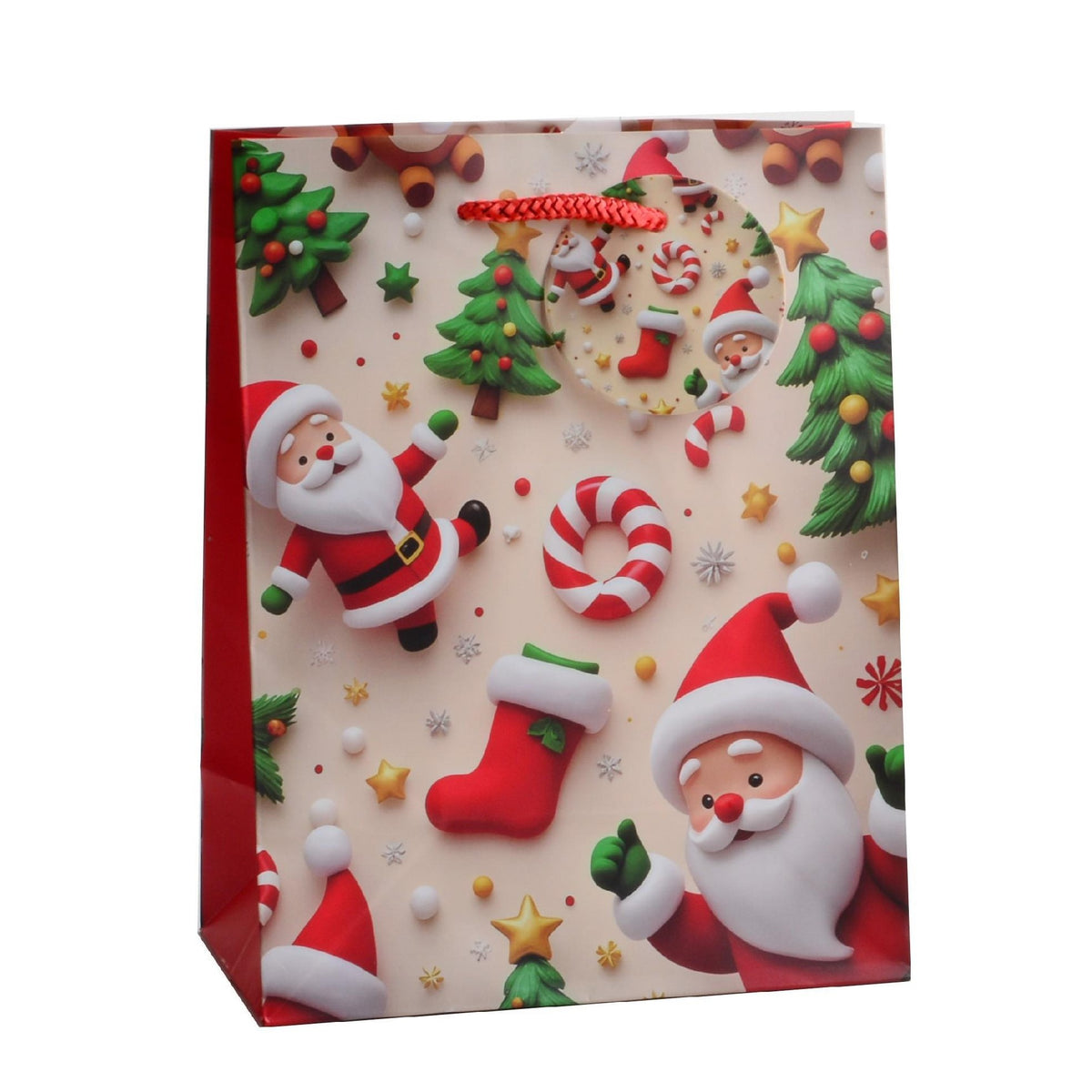 Giftrite Medium Christmas Paper Gift Bags with Handles & Gift Tags, 9" x 7" x 4", Assorted Holiday Prints | Wholesale