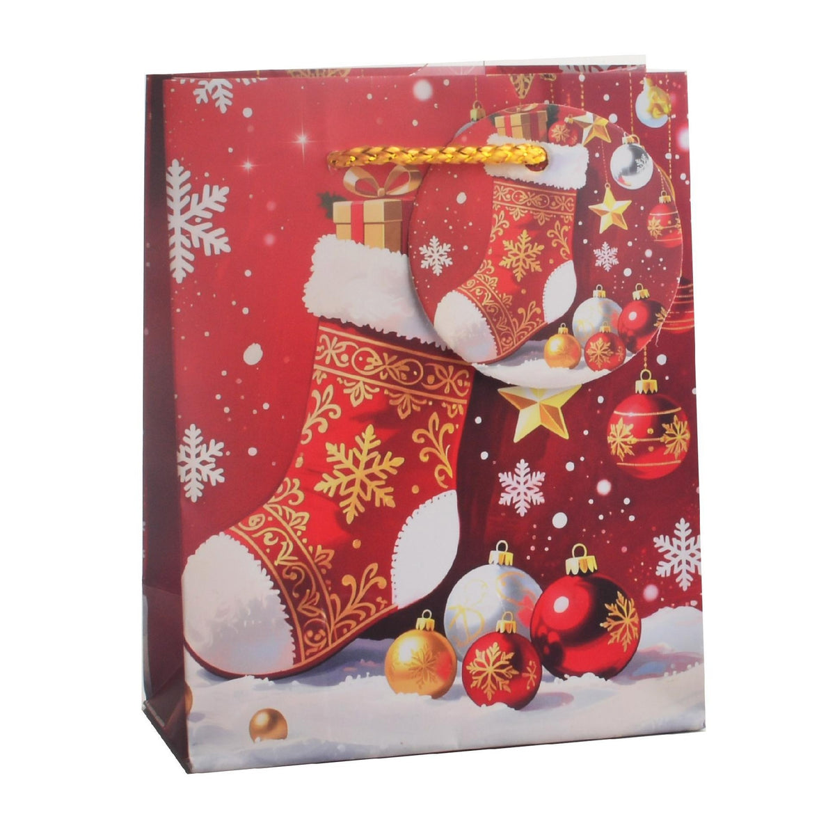 Giftrite Small Christmas Paper Gift Bags with Handles & Gift Tags, 5.5" x 4.5" x 2.5", Assorted | Wholesale