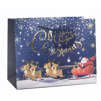 Giftrite Large Horizontal Christmas Paper Gift Bags with Handles & Gift Tags, 13" x 10" x 5", | Wholesale