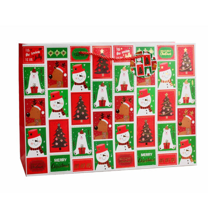 Giftrite Extra Large Horizontal Christmas Paper Gift Bags with Handles & Gift Tags, 18" x 13" x 4", Assorted | Wholesale
