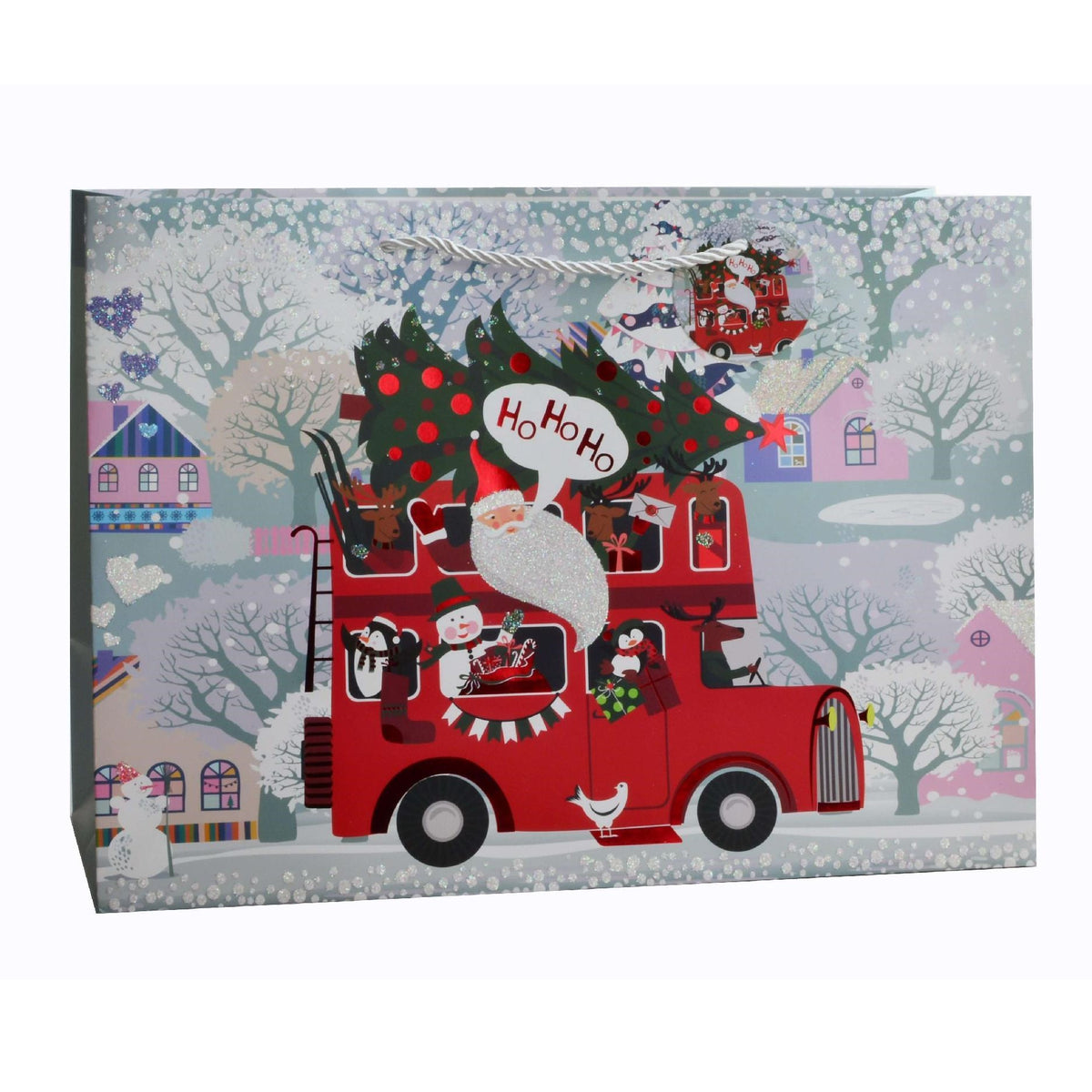Giftrite Extra Large Horizontal Christmas Paper Gift Bags with Handles & Gift Tags, 18" x 13" x 4", Assorted | Wholesale