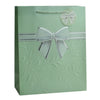 Giftrite Large Embossed Floral Paper Gift Bags with Ribbon Bow Accent & Gift Tags, 13" x 10" x 5", Assorted Colors | Wholesale