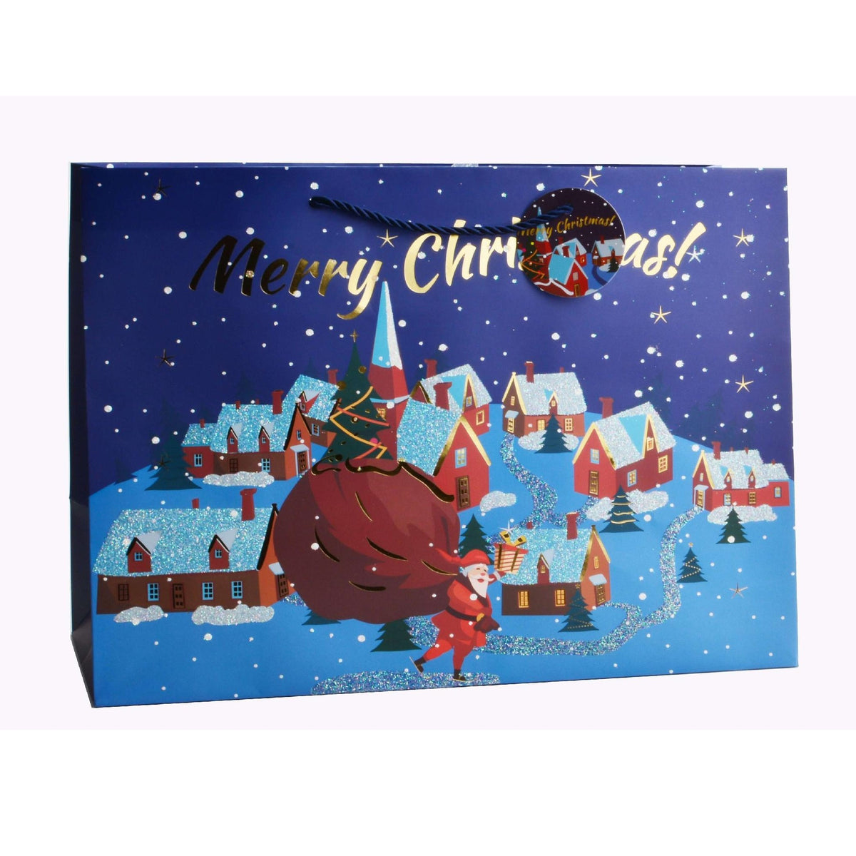 Giftrite Extra Large Horizontal Christmas Paper Gift Bags with Handles & Gift Tags, 18" x 13" x 4", Assorted | Wholesale