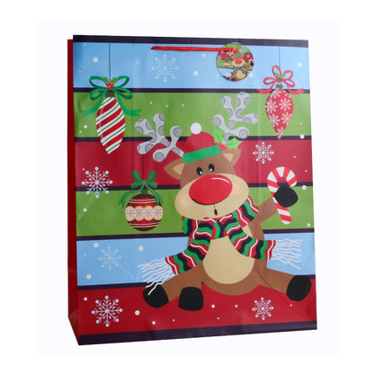 Giftrite Jumbo Christmas Paper Gift Bags with Handles & Gift Tags, 19" x 16" x 7" , Assorted | Wholesale