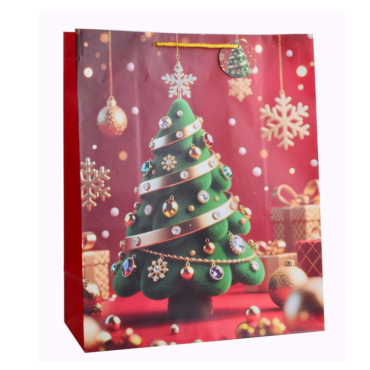Giftrite Jumbo Christmas Paper Gift Bags with Handles & Gift Tags, 19" x 16" x 7" , Assorted | Wholesale