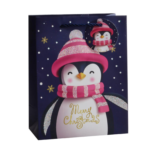 Giftrite 13" x 10" x 5" Large Christmas Gift Bags with Handles & Gift Tags (Assorted Designs) | Wholesale