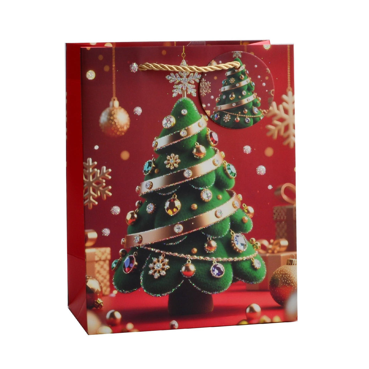 Giftrite 9" x 7" x 4" Medium Christmas Gift Bags with Handles & Gift Tags (Assorted Designs) | Wholesale