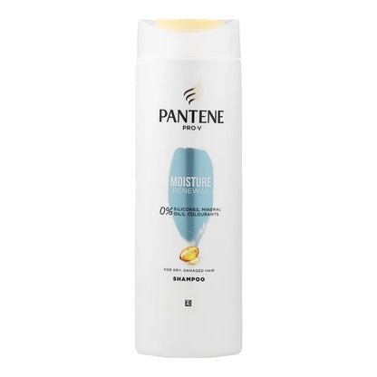 Pantene shampoo bottle on a white background